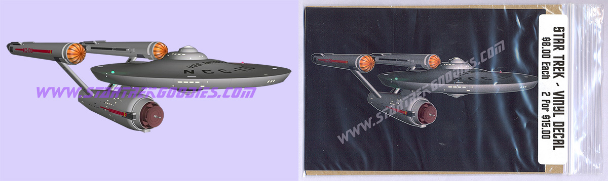 STICKER #7! The Original Series VINYL DECAL USS Enterprise NCC-1701 Star Trek 